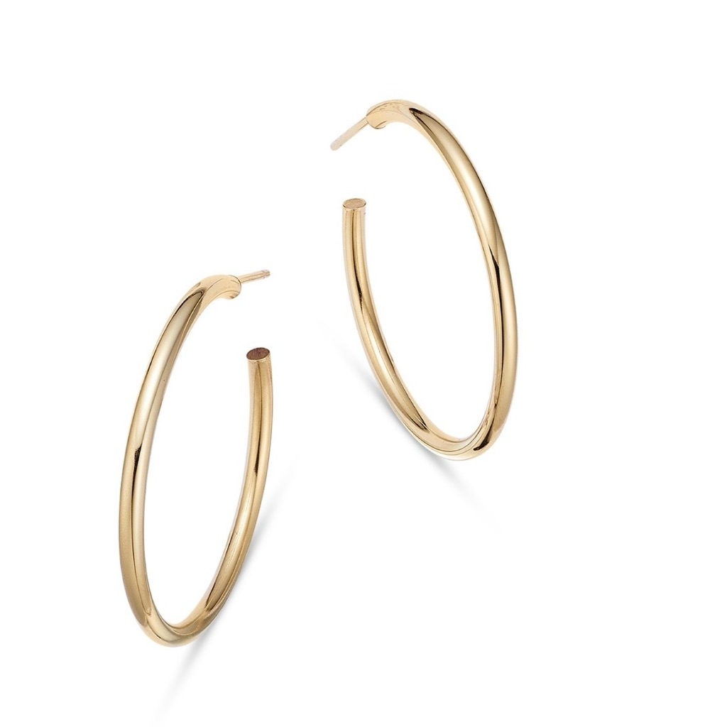 New Bloomingdale’s Moon & Meadow 14 K Yellow Gold Katie Hoop Earrings